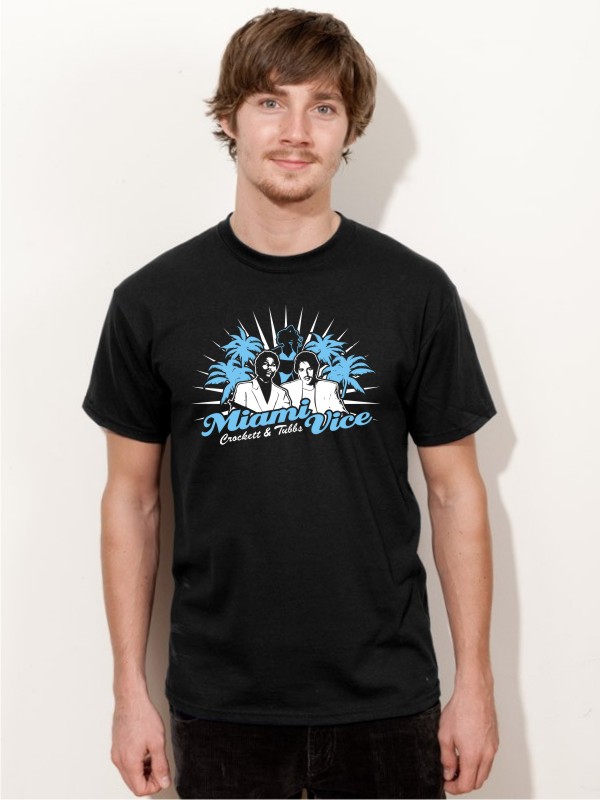 T-Shirt Miami Vice Serienshirt schwarz E71