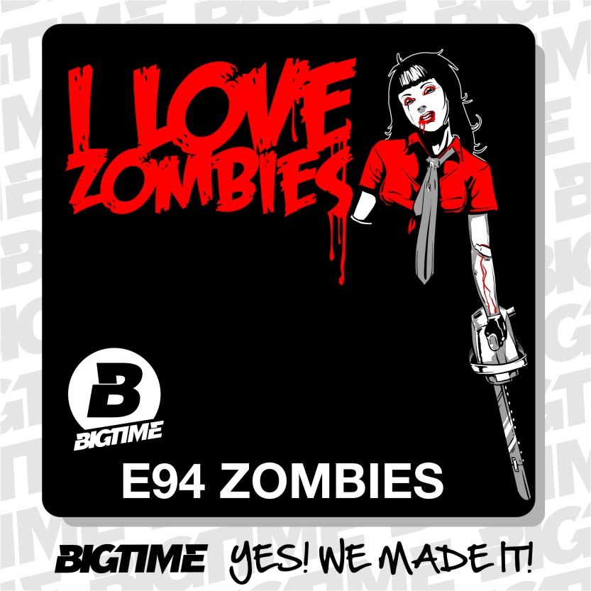 T-Shirt I Love Zombies Halloween Shirt schwarz E95