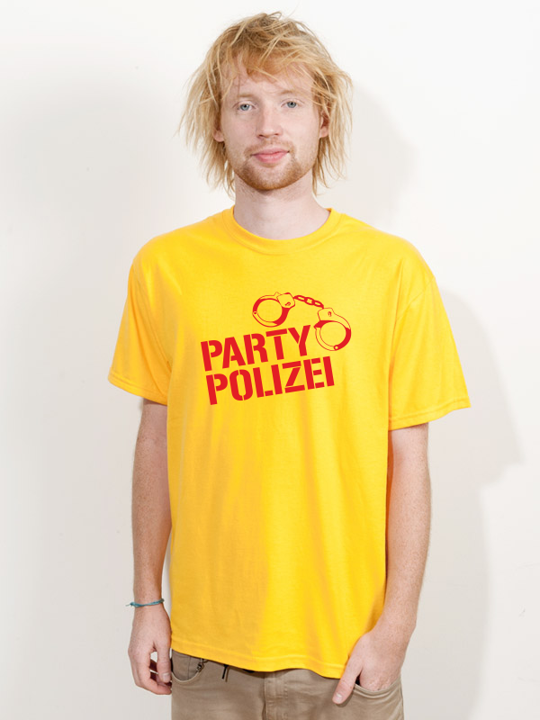T-Shirt Karneval KV07 Party Polizei Herren gelb