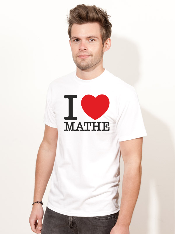 T-Shirt I Love Mathe IL2 weiss