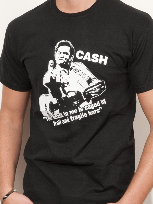T-Shirt Johnny Cash Shirt schwarz E22