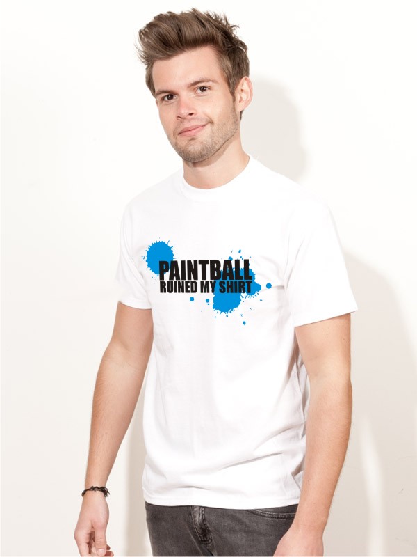 BIGTIME "paintball ruined my shirt" T-Shirt weiss PB1