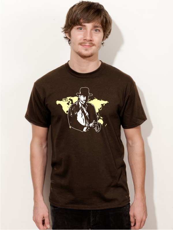 T-Shirt Indiana Jones Film Shirt braun E46