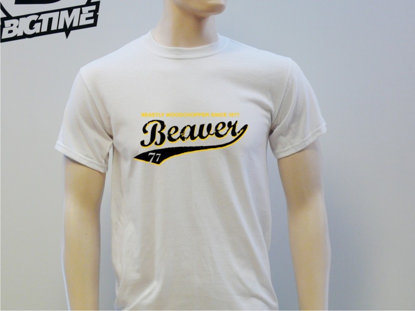 T-Shirt Beaver Brand - Since  77 Shirt weiss E119