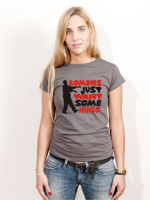 Halloween T-Shirt Zombie Hugs Damen Shirt H21