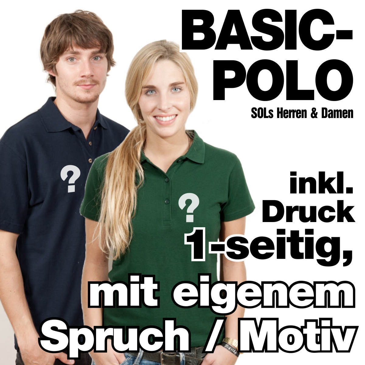 Herren oder Damen Polo-Shirt inkl. 1-seitigem Druck nach Wahl