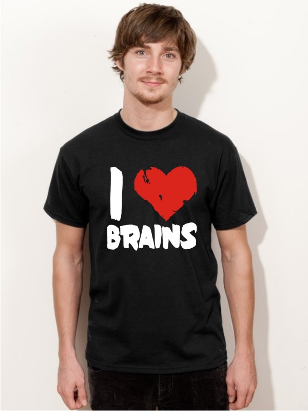 Halloween T-Shirt I Love Brains Herren Shirt H20