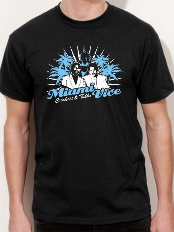T-Shirt Miami Vice Serienshirt schwarz E71