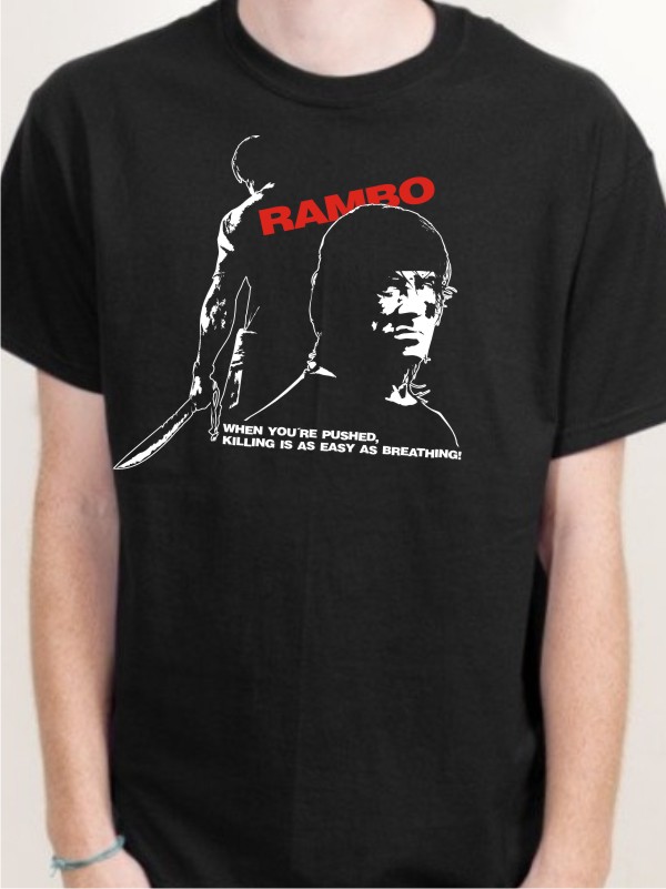 T-Shirt John Rambo Shirt schwarz E103