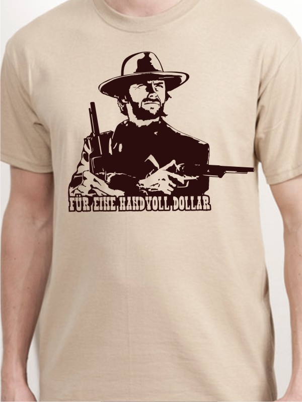 T-Shirt Clint Eastwood Western Shirt tan E136